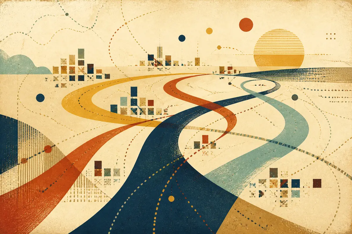 Abstract illustrated map composition for Livingston, United Kingdom