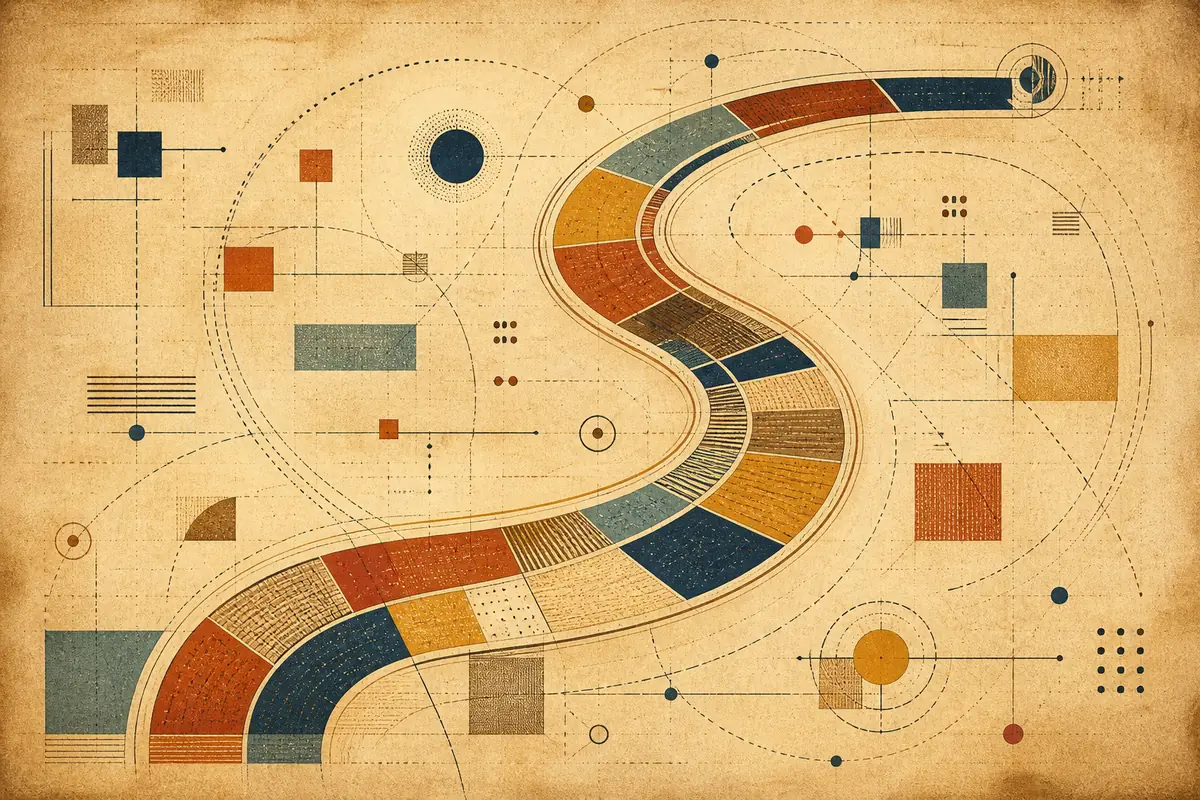 Abstract illustrated map composition for Locks Heath, United Kingdom