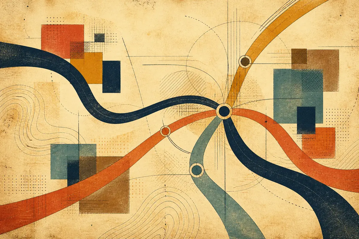 Abstract illustrated map composition for Margate, United Kingdom
