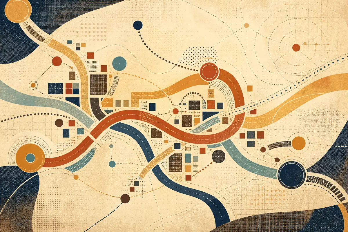 Abstract illustrated map composition for Middleton, United Kingdom