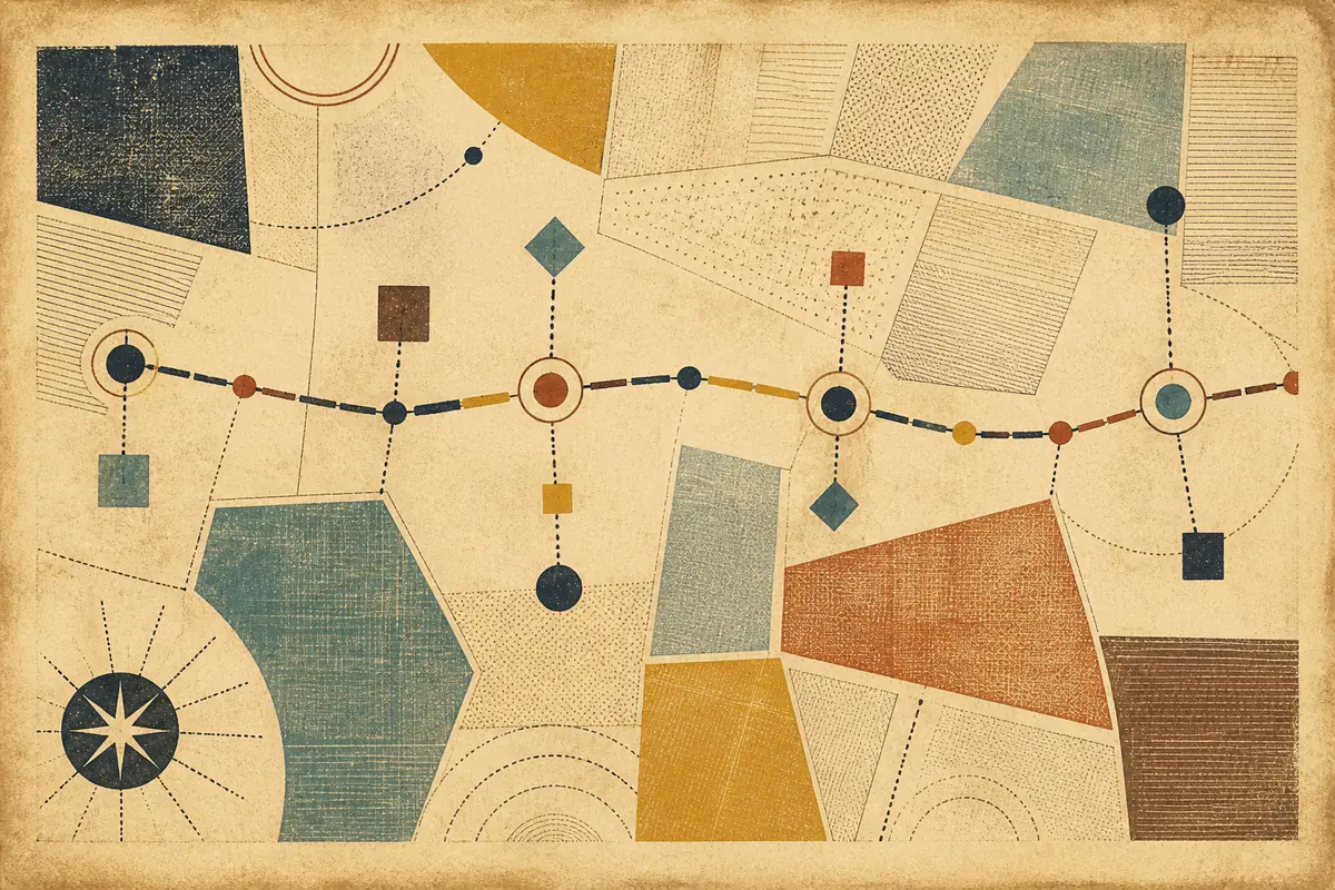 Abstract illustrated map composition for Morecambe, United Kingdom