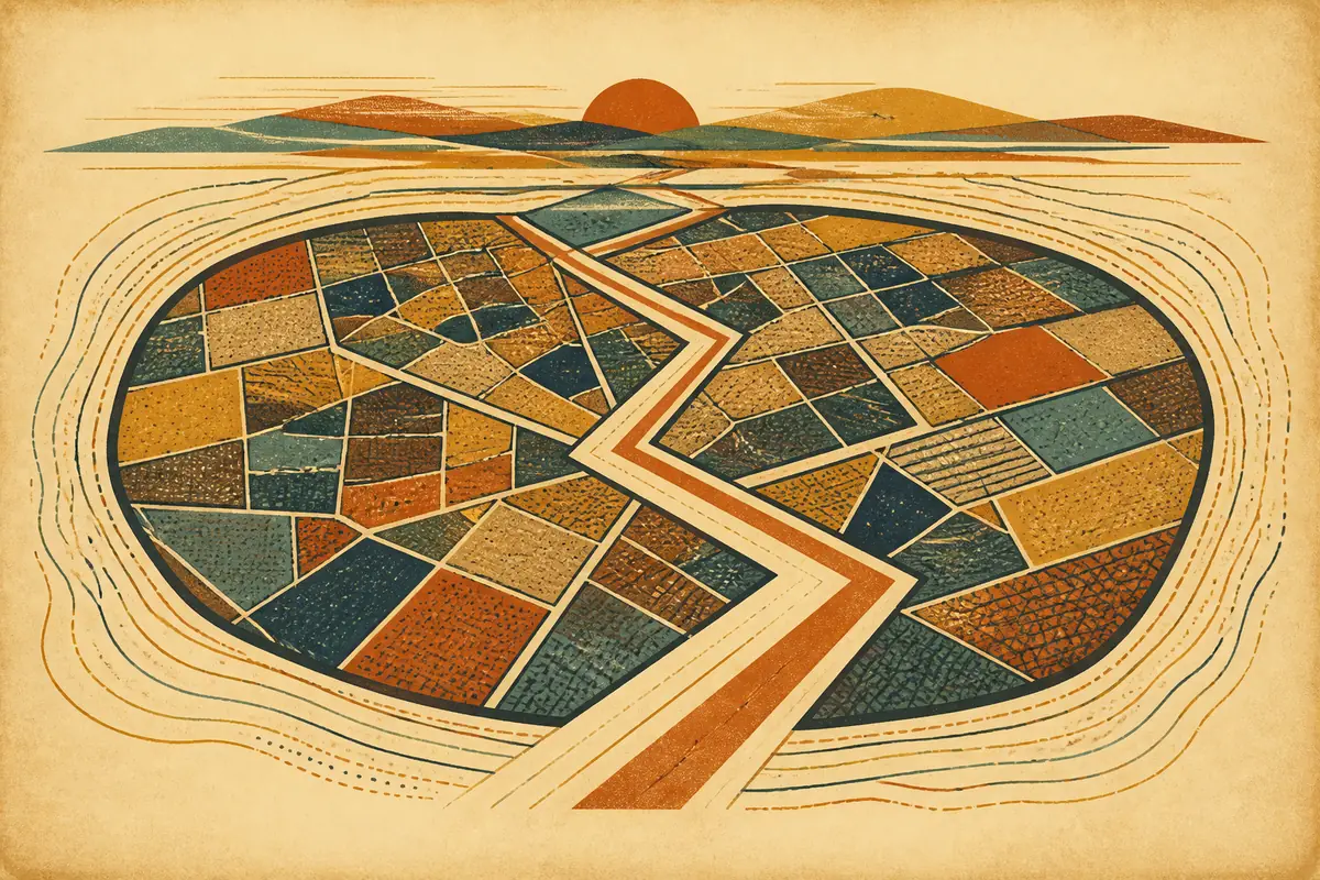 Abstract illustrated map composition for Nuneaton, United Kingdom
