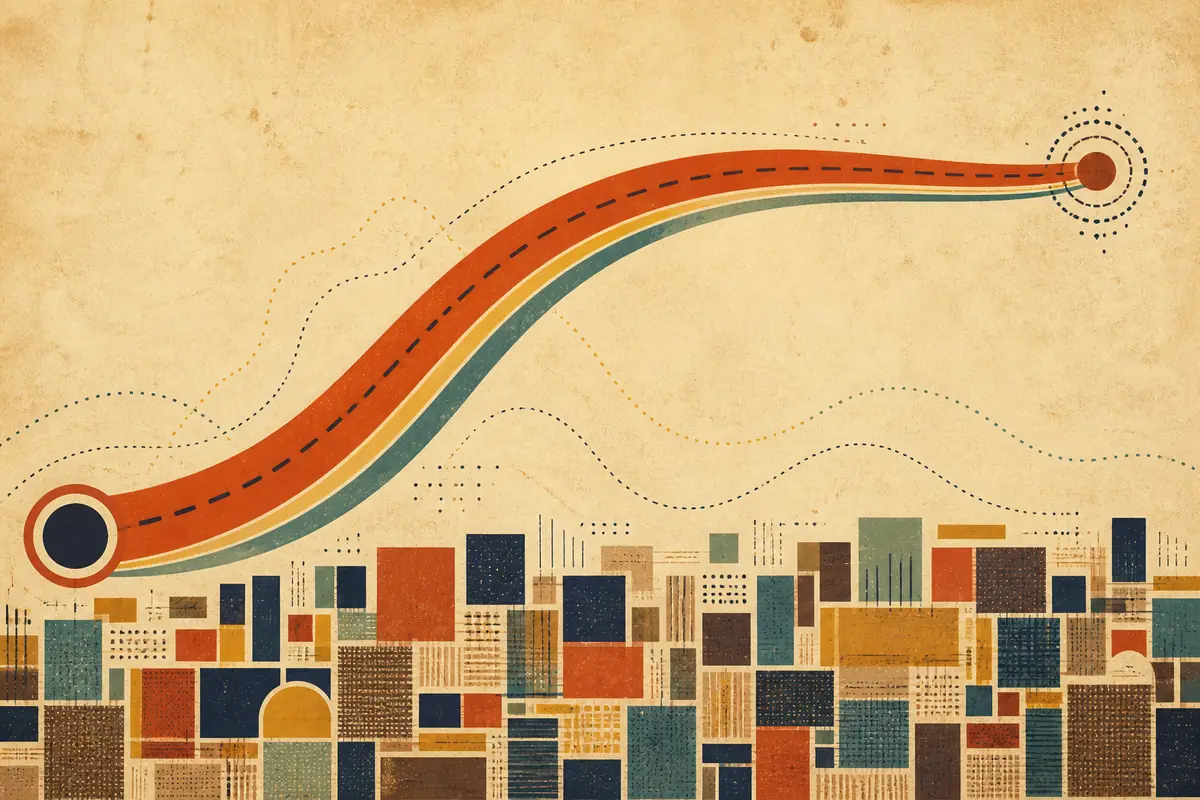 Abstract illustrated map composition for Perth, United Kingdom