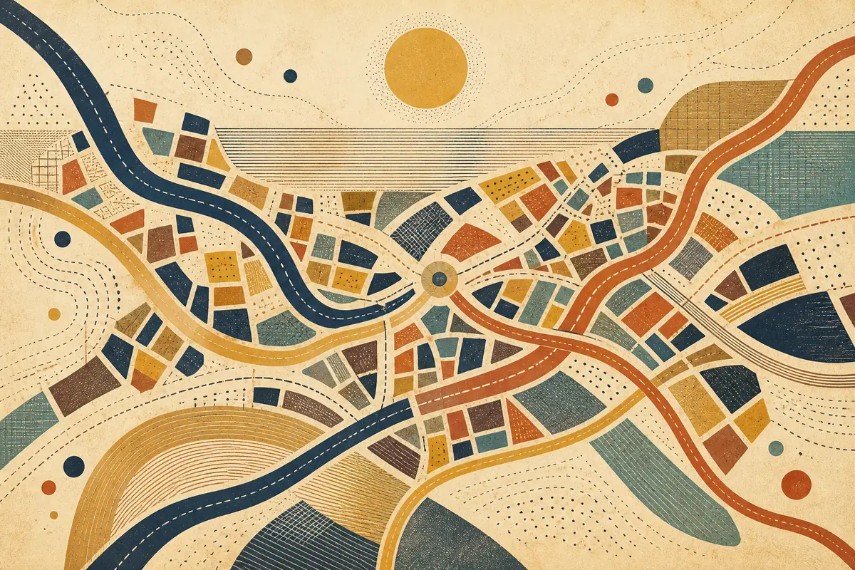 Abstract illustrated map composition for Ramsgate, United Kingdom