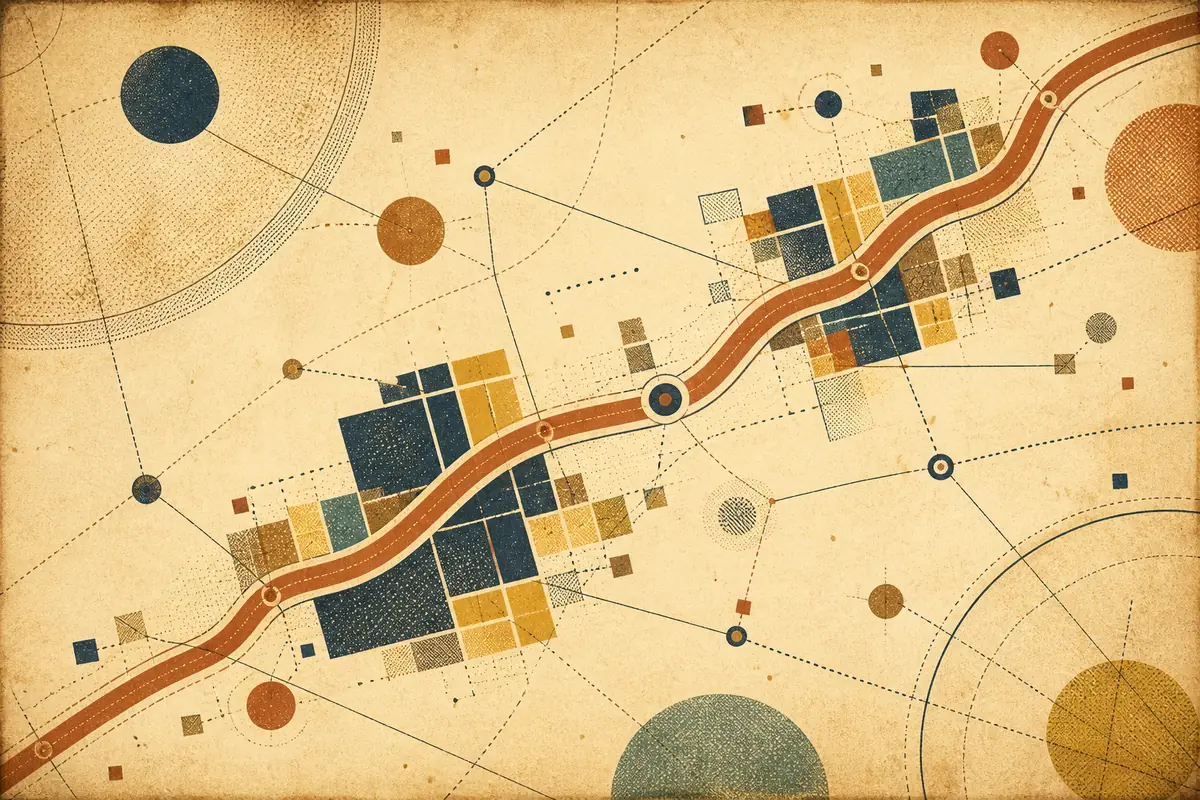 Abstract illustrated map composition for Rayleigh, United Kingdom