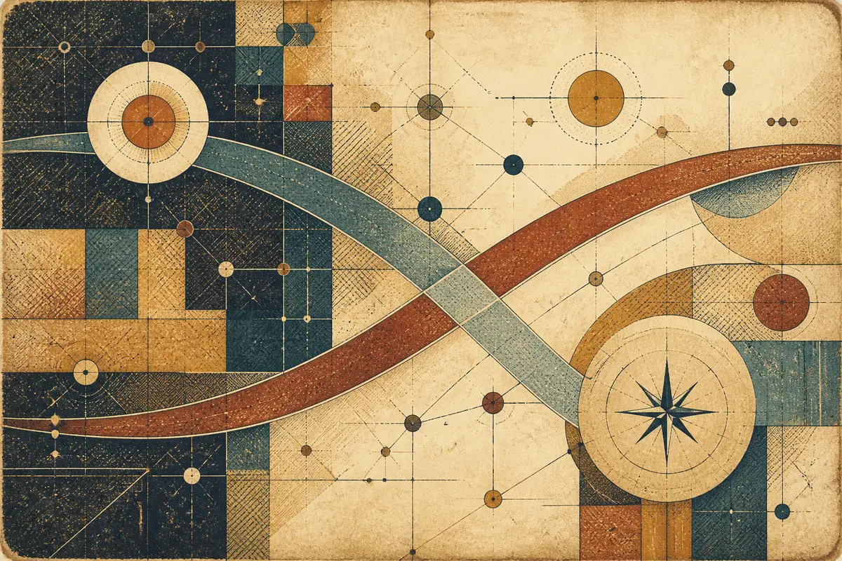 Abstract illustrated map composition for Reddish, United Kingdom
