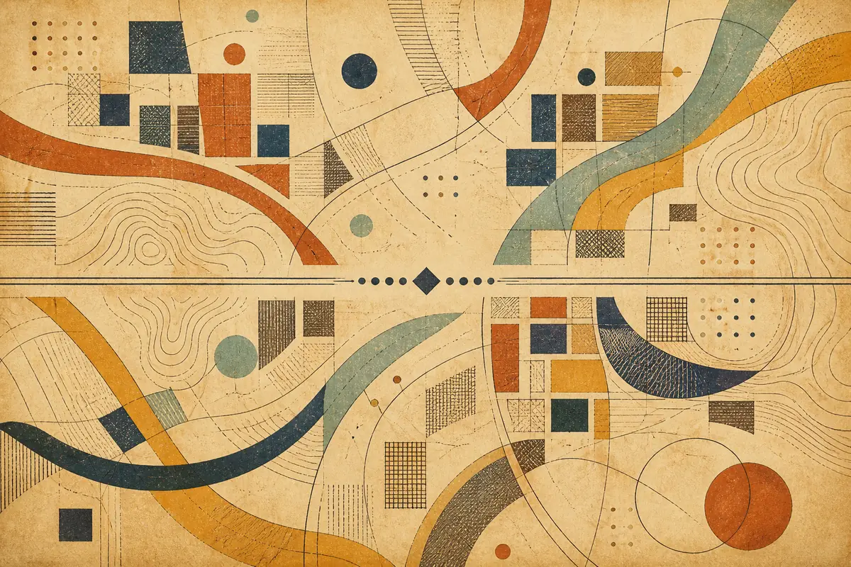 Abstract illustrated map composition for Royal Tunbridge Wells, United Kingdom