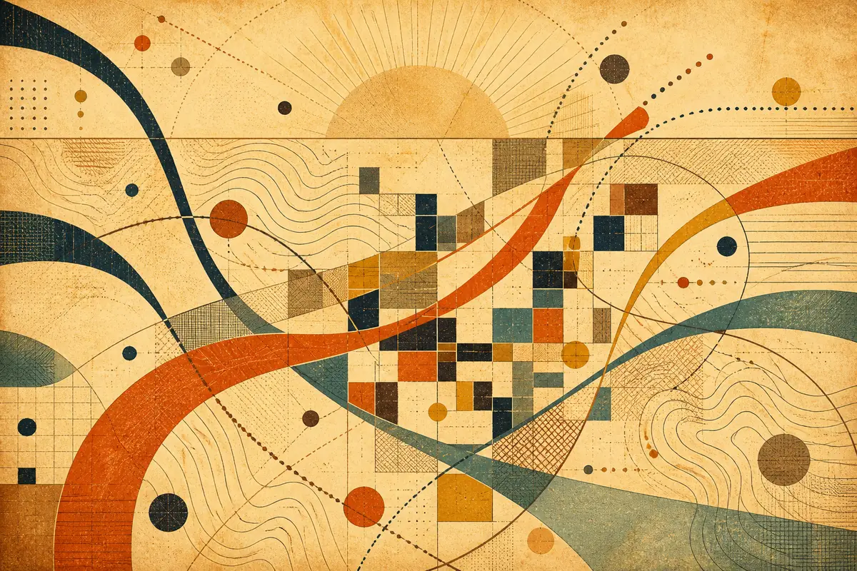 Abstract illustrated map composition for Runcorn, United Kingdom