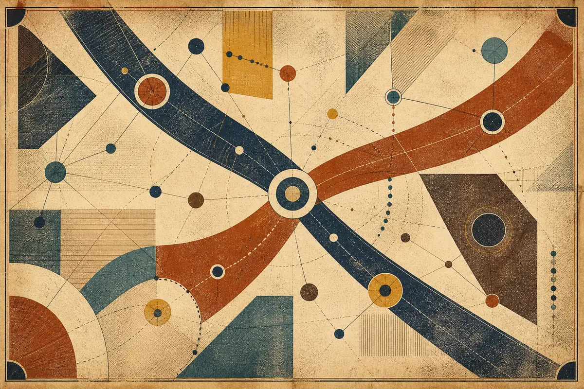 Abstract illustrated map composition for Rutherglen, United Kingdom