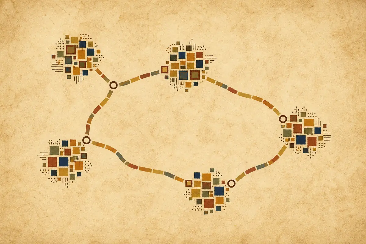 Abstract illustrated map composition for Sale, United Kingdom