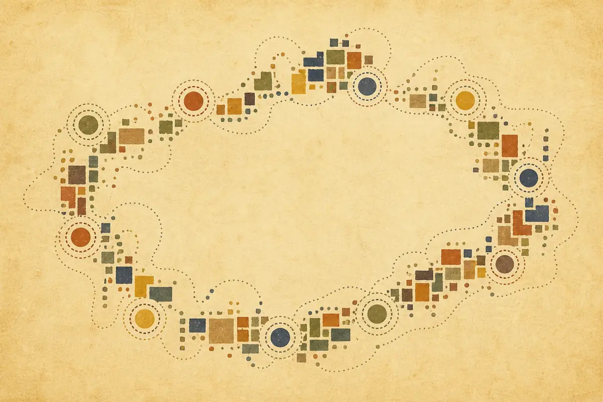 Abstract illustrated map composition for Southend, United Kingdom