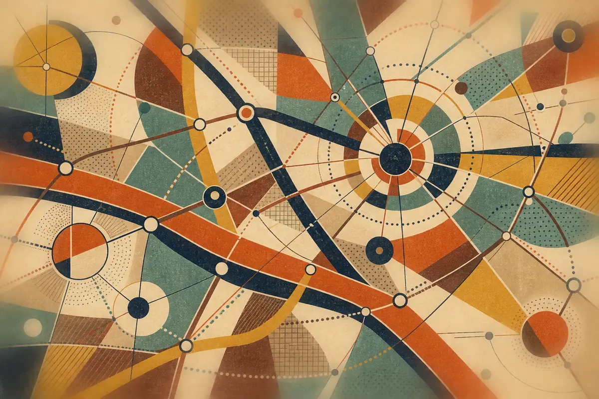 Abstract illustrated map composition for Stourbridge, United Kingdom