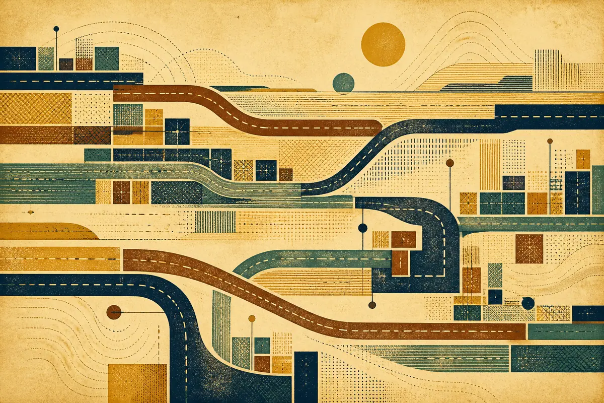 Abstract illustrated map composition for Strood, United Kingdom
