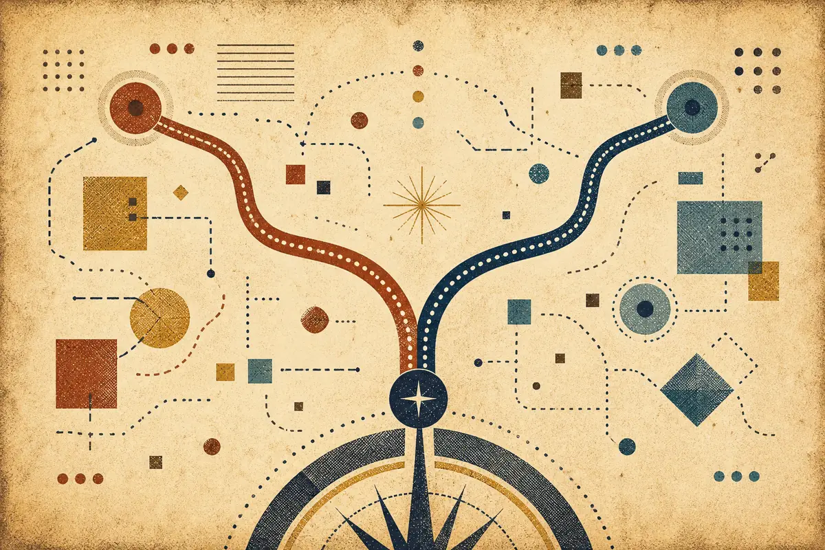Abstract illustrated map composition for Swadlincote, United Kingdom