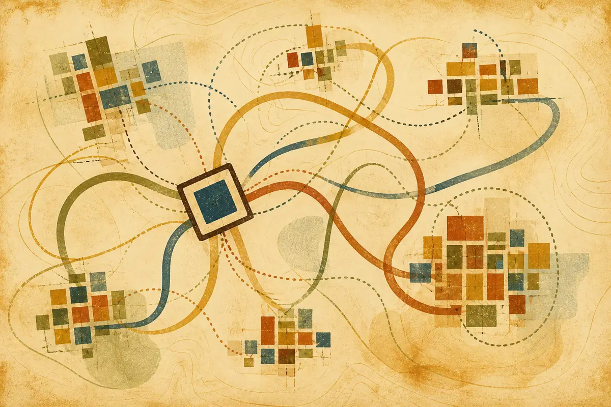 Abstract illustrated map composition for Swindon, United Kingdom