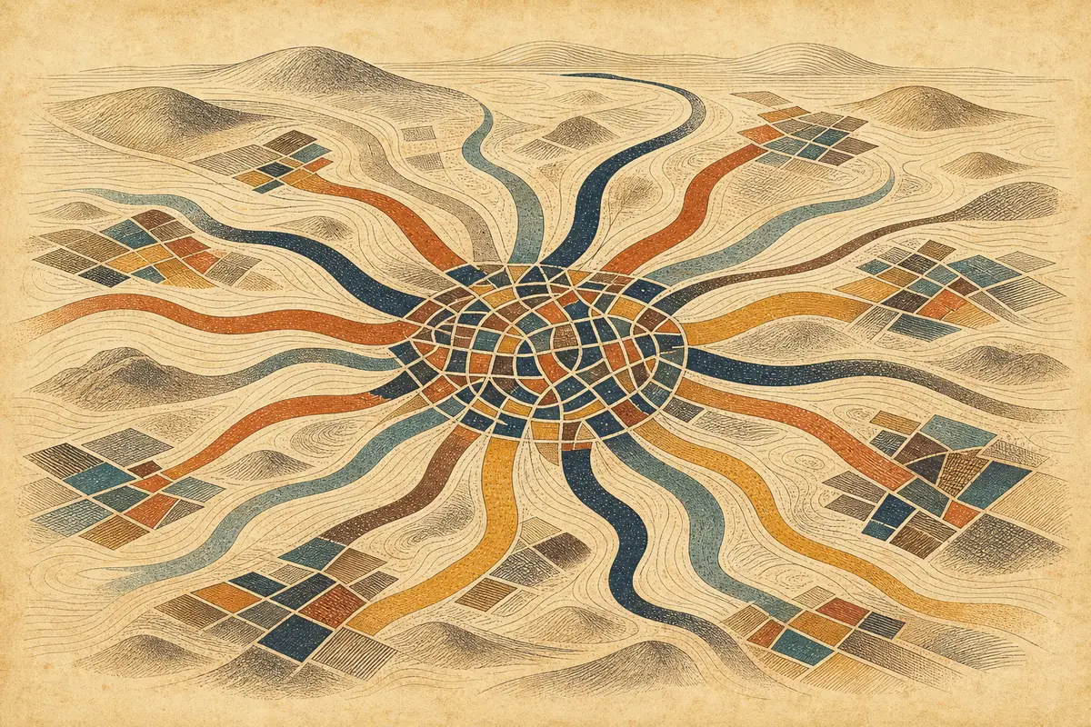 Abstract illustrated map composition for Tottenham, United Kingdom