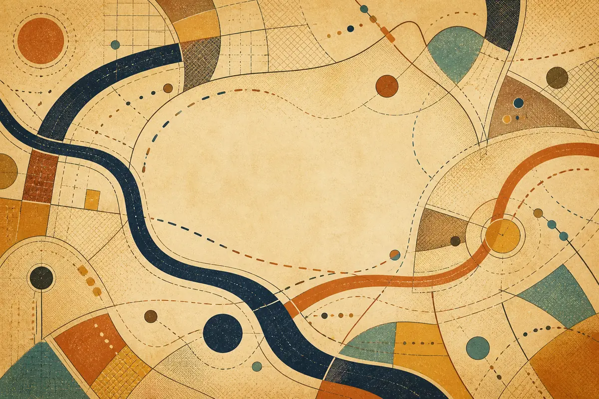 Abstract illustrated map composition for Twickenham, United Kingdom