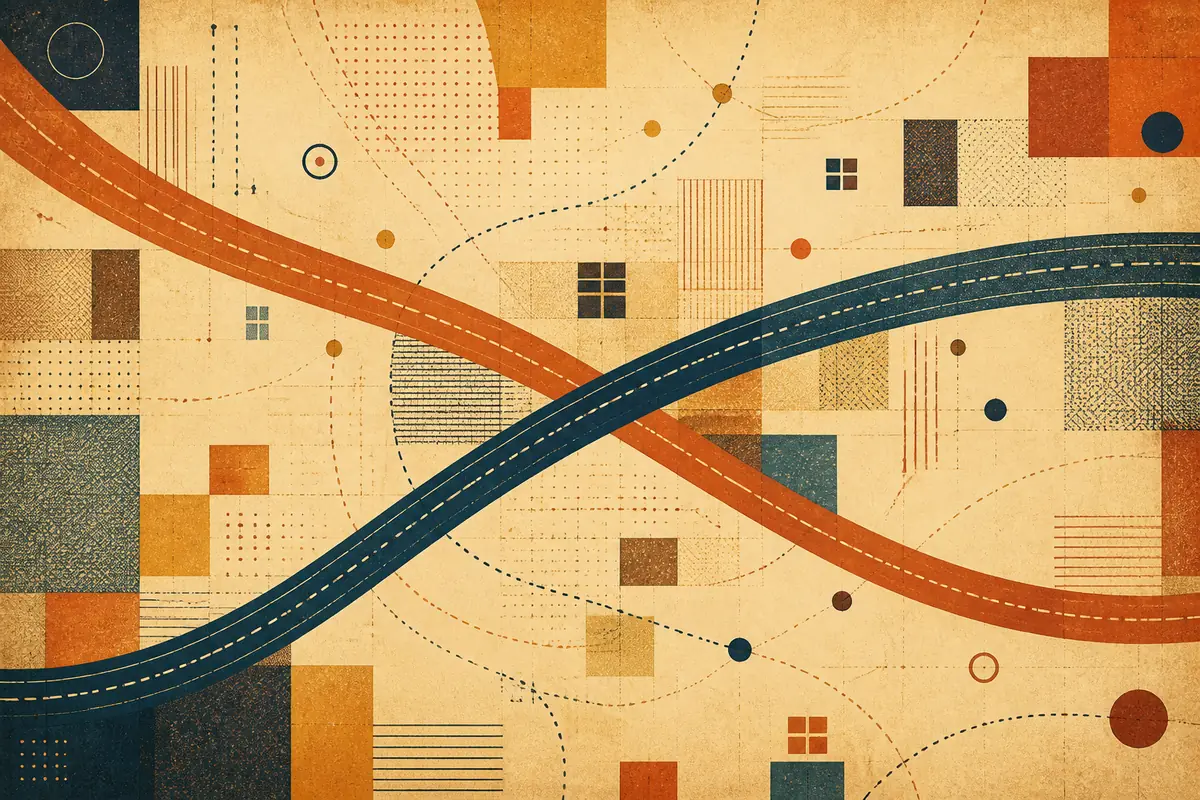 Abstract illustrated map composition for Wallasey, United Kingdom