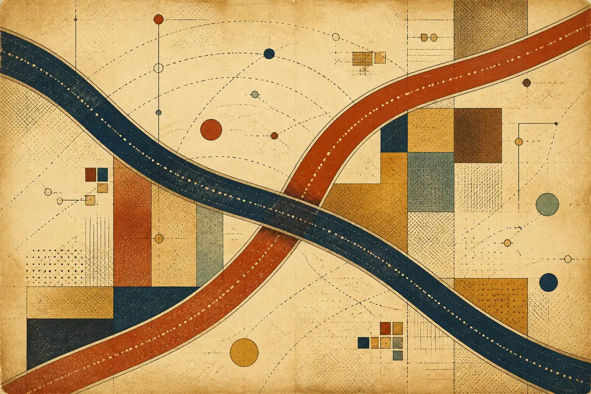 Abstract illustrated map composition for Wallsend, United Kingdom