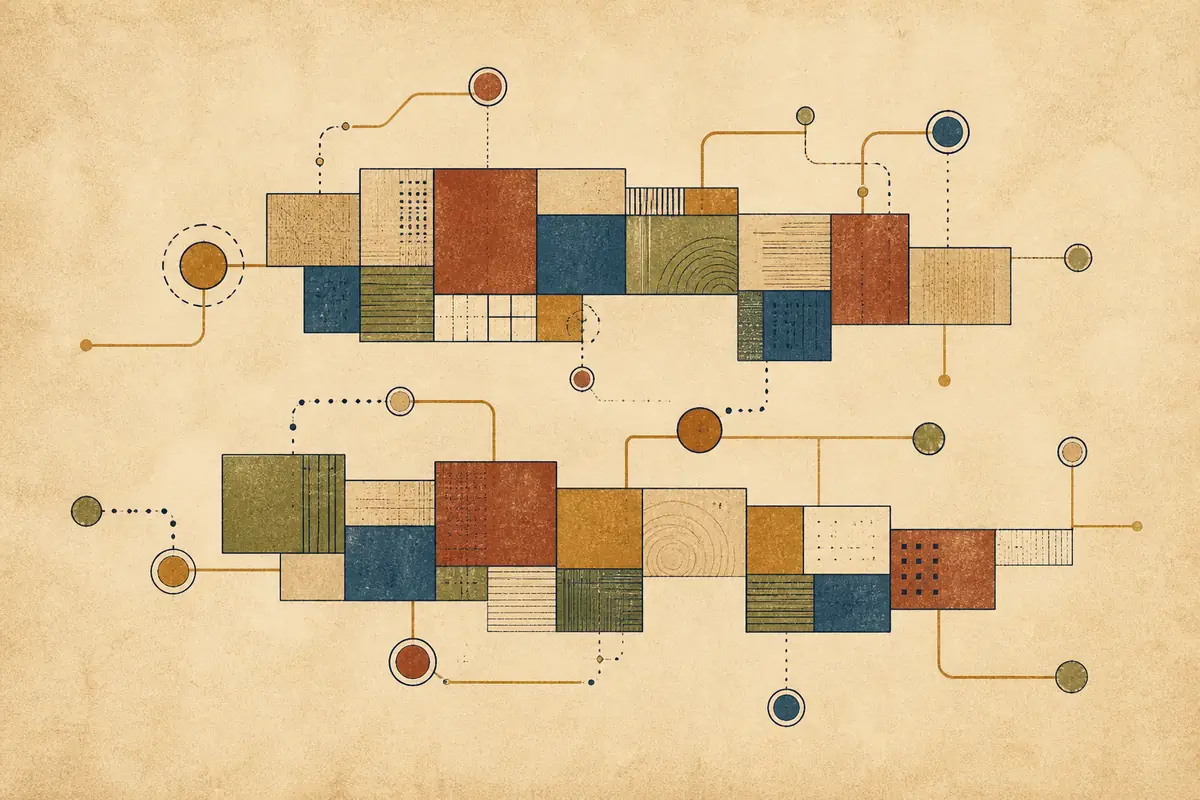 Abstract illustrated map composition for Watford, United Kingdom