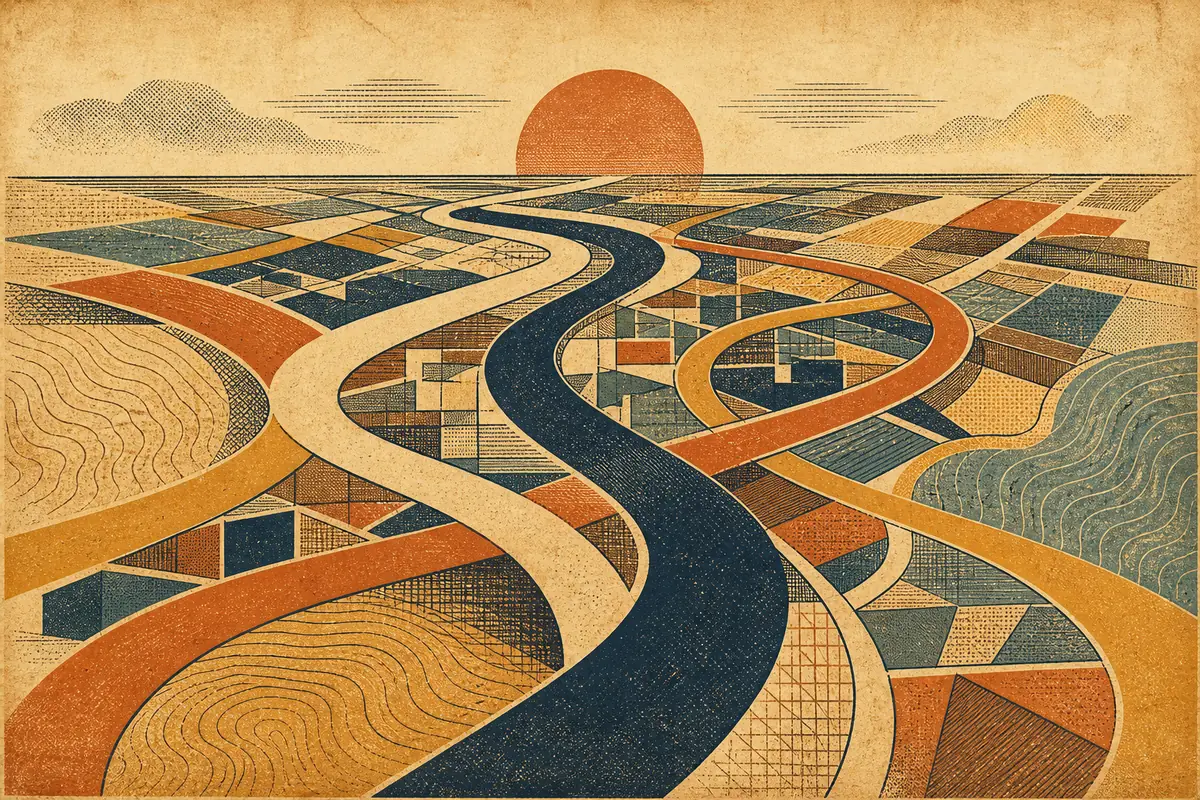 Abstract illustrated map composition for West Bromwich, United Kingdom