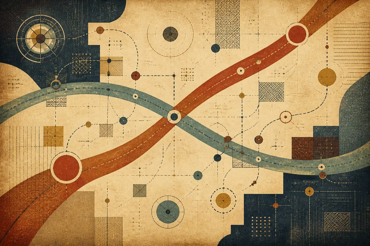 Abstract illustrated map composition for Whitstable, United Kingdom