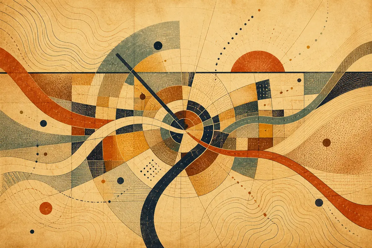 Abstract illustrated map composition for Widnes, United Kingdom