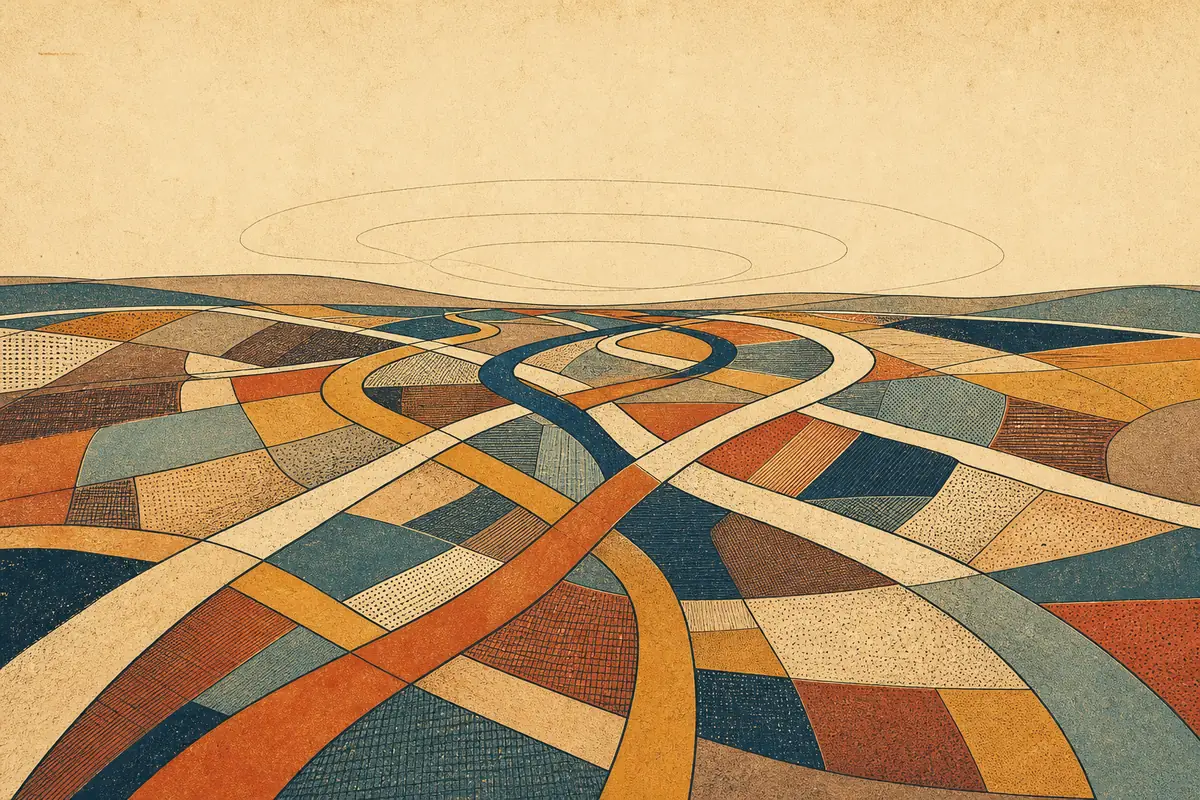 Abstract illustrated map composition for Wimbledon, United Kingdom