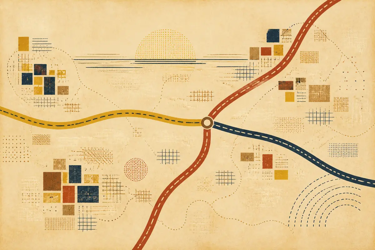 Abstract illustrated map composition for Windsor, United Kingdom