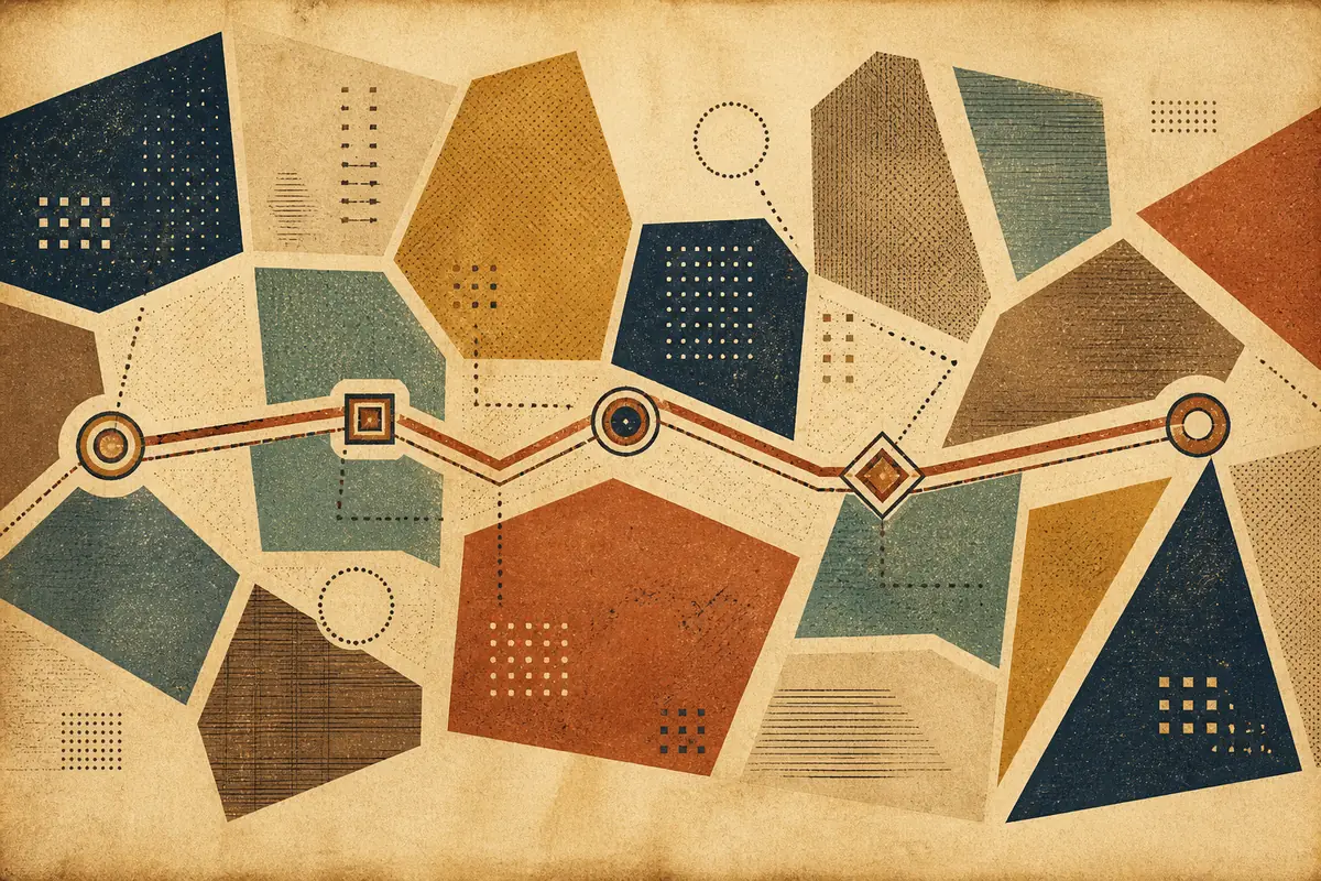 Abstract illustrated map composition for Winsford, United Kingdom