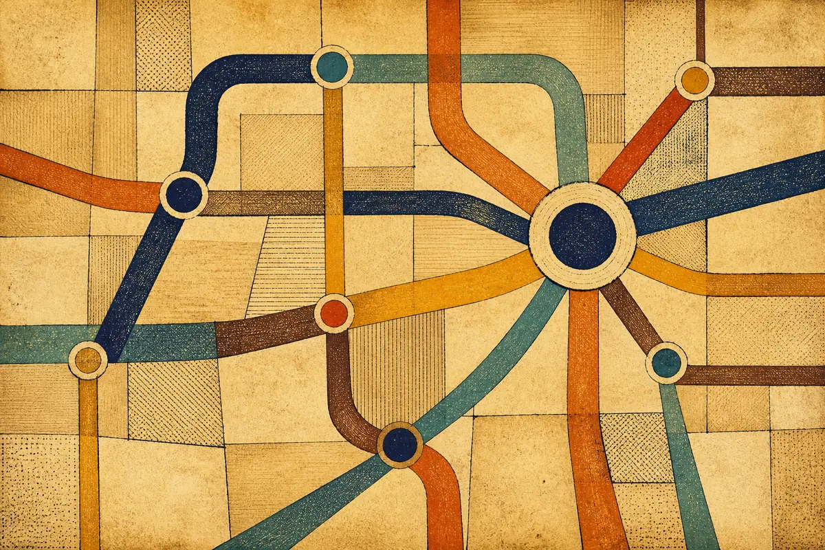 Abstract illustrated map composition for Abington, United States