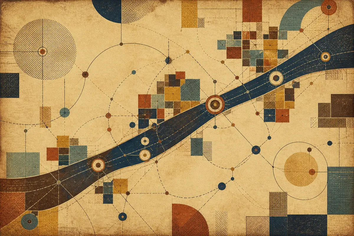 Abstract illustrated map composition for Alamogordo, United States