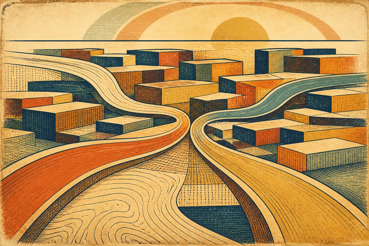 Abstract illustrated map composition for Alexandria, United States