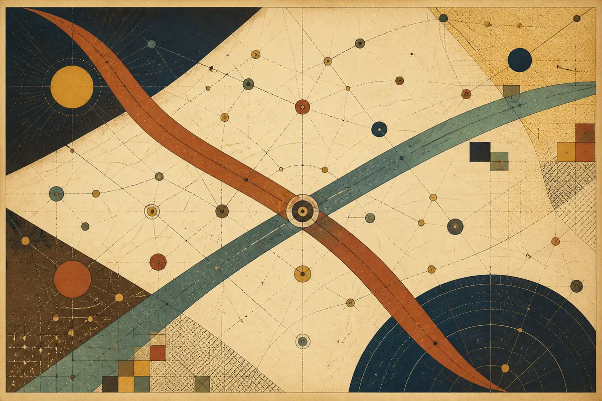 Abstract illustrated map composition for Algonquin, United States