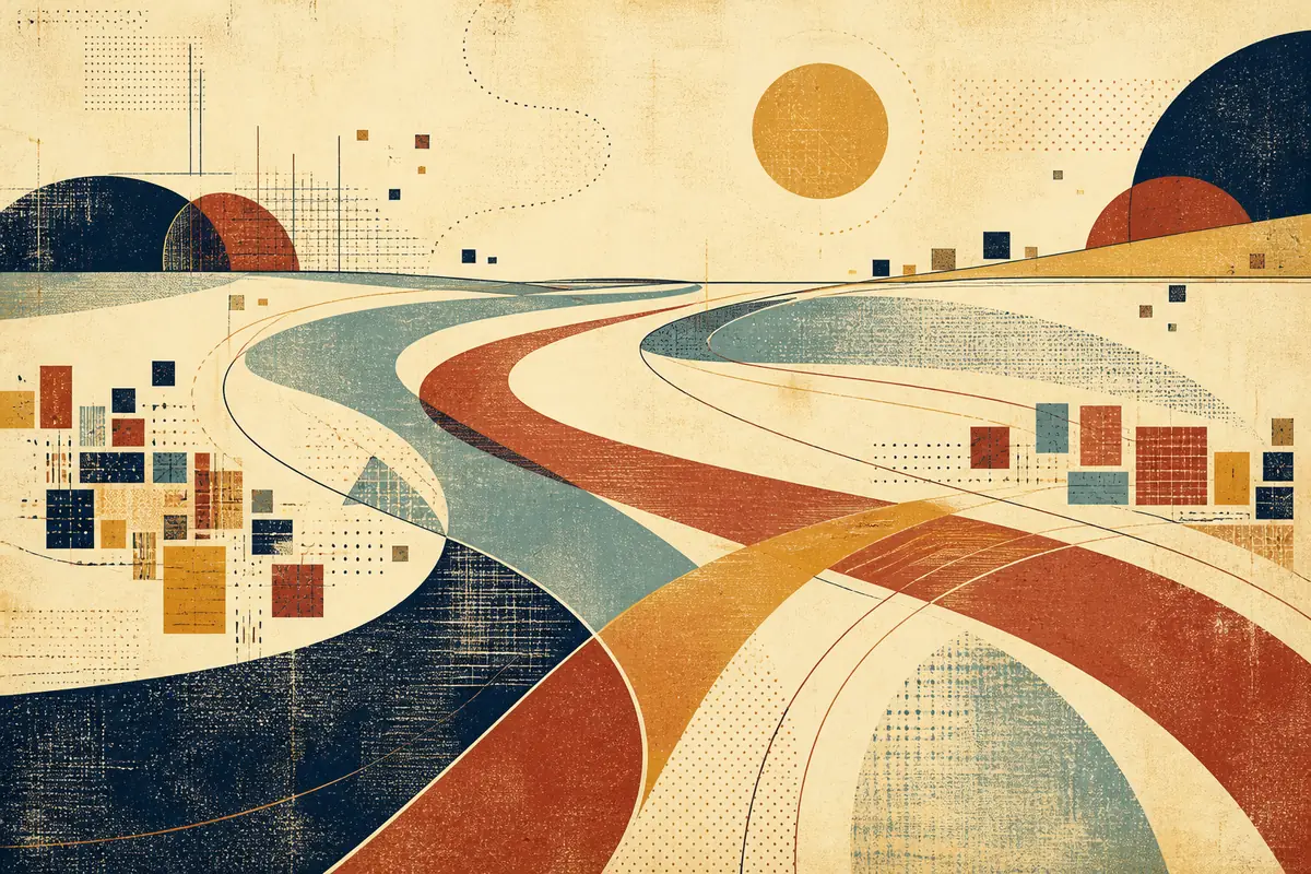 Abstract illustrated map composition for Aliso Viejo, United States
