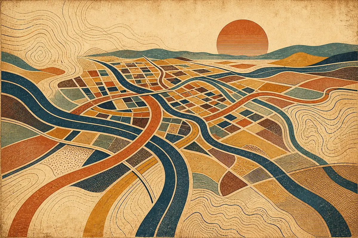 Abstract illustrated map composition for Allentown, United States