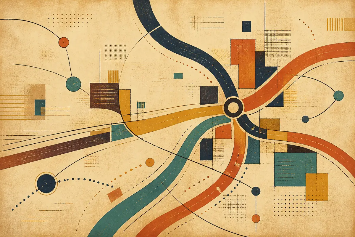 Abstract illustrated map composition for Alpharetta, United States