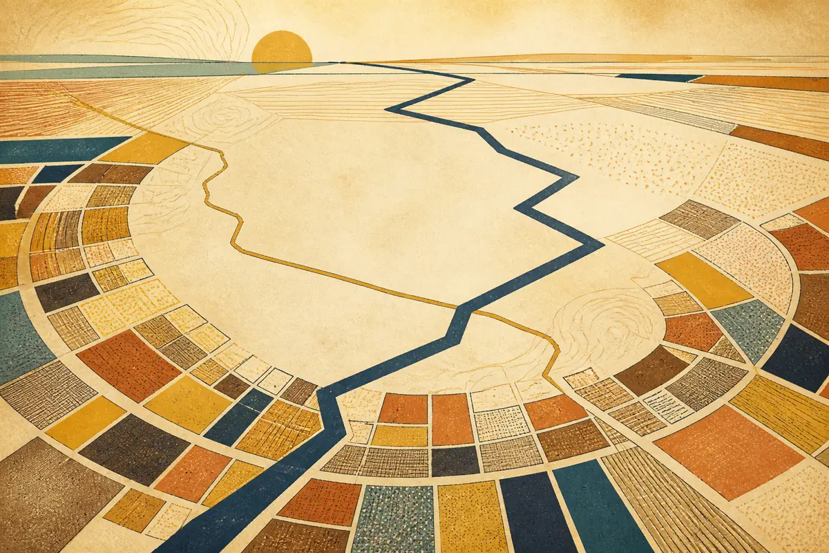 Abstract illustrated map composition for Alton, United States
