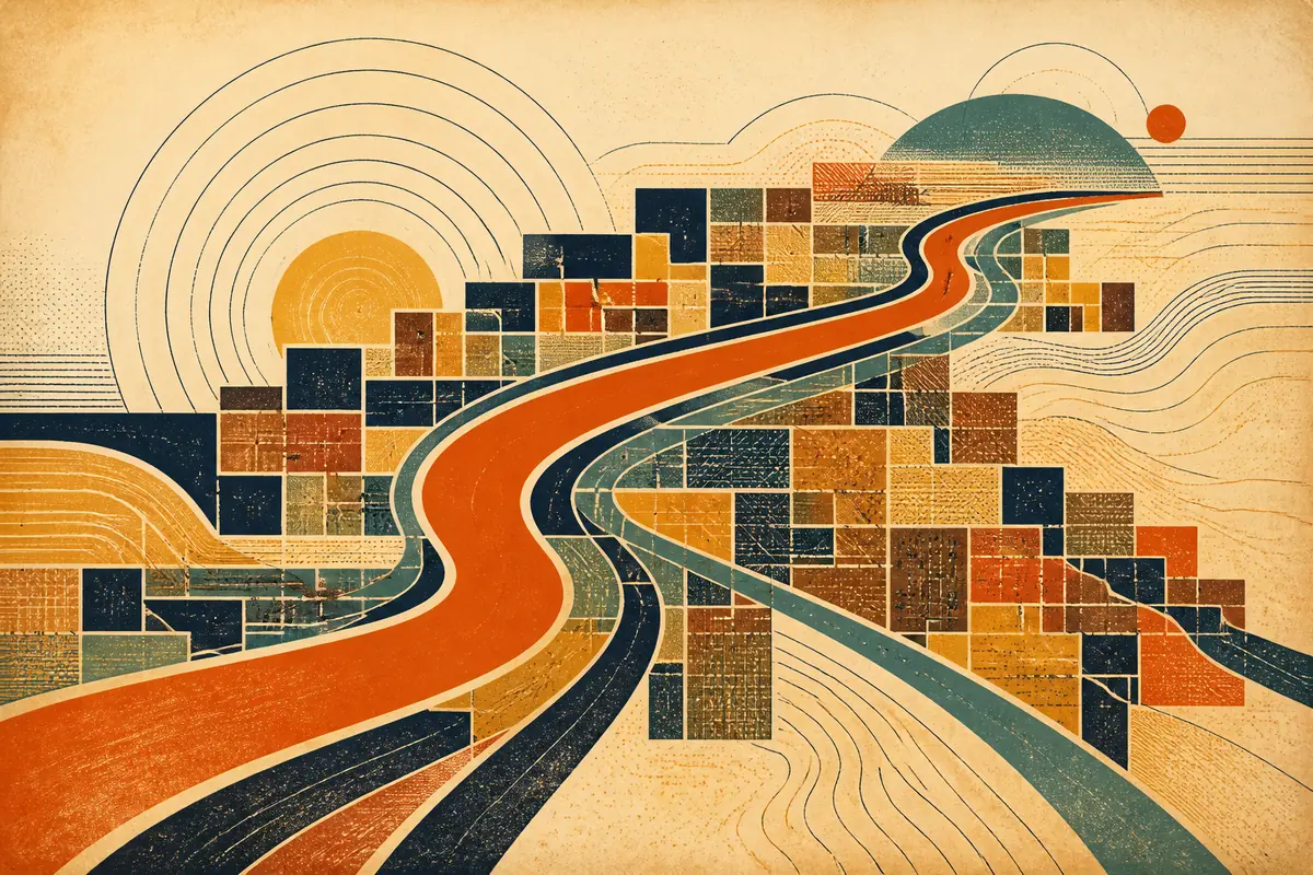 Abstract illustrated map composition for Altoona, United States