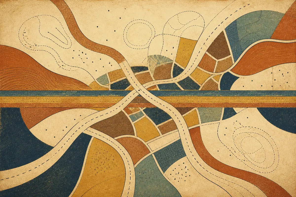 Abstract illustrated map composition for American Fork, United States