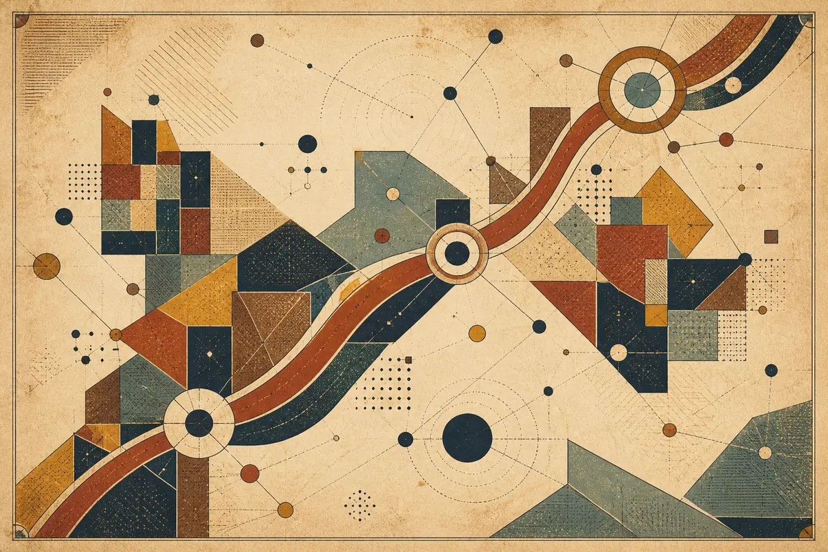 Abstract illustrated map composition for Anderson, United States