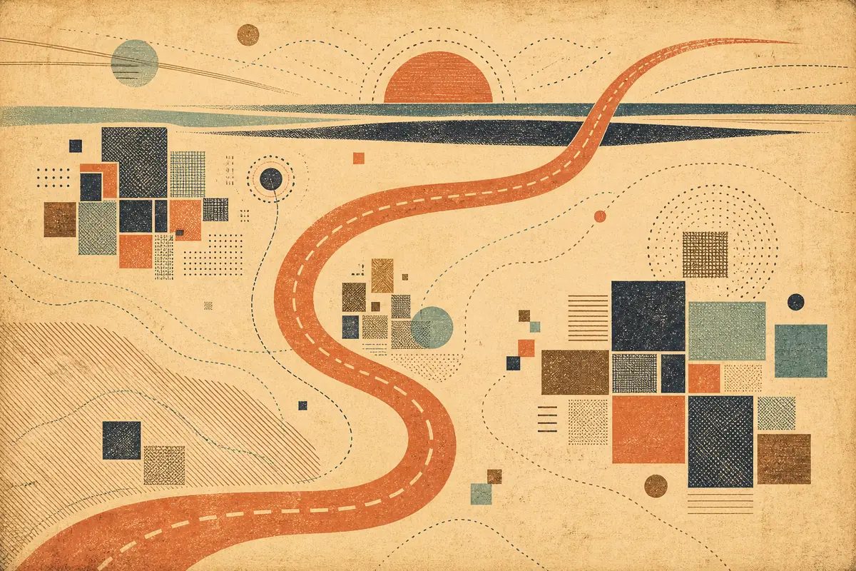 Abstract illustrated map composition for Andover, United States