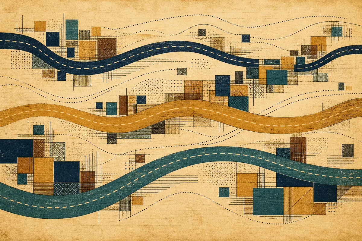Abstract illustrated map composition for Andover, United States