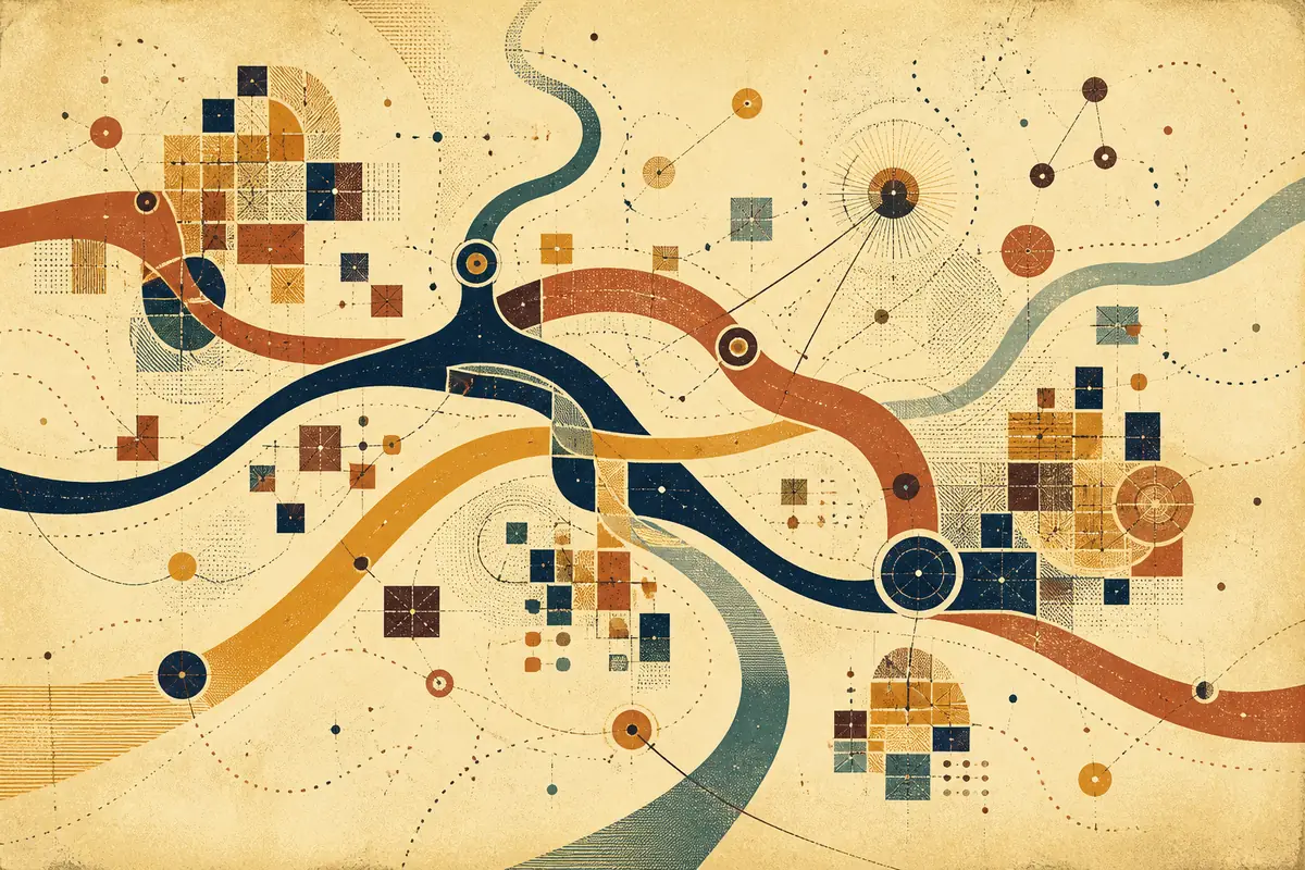 Abstract illustrated map composition for Antelope, United States