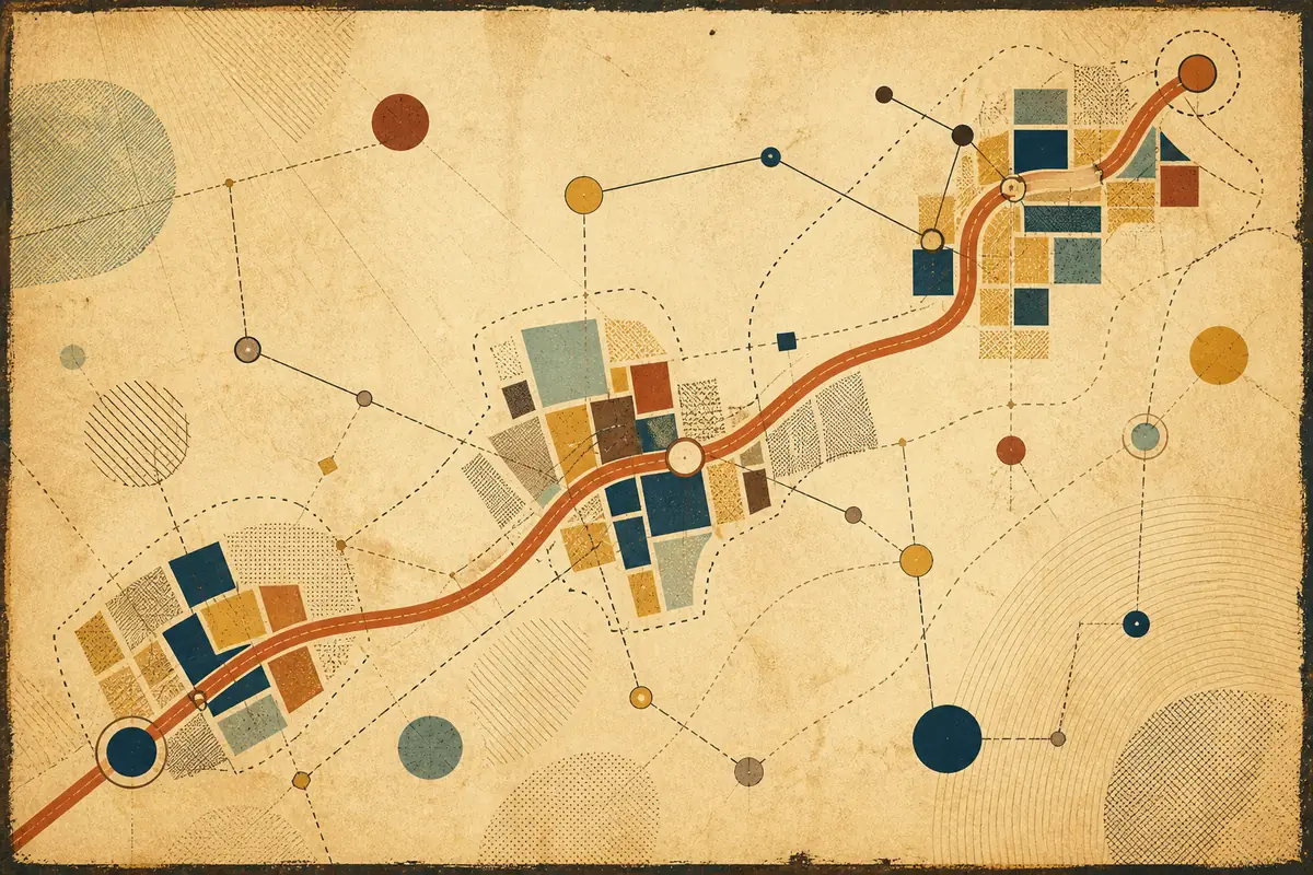 Abstract illustrated map composition for Apollo Beach, United States