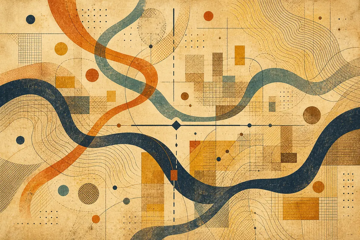 Abstract illustrated map composition for Apopka, United States