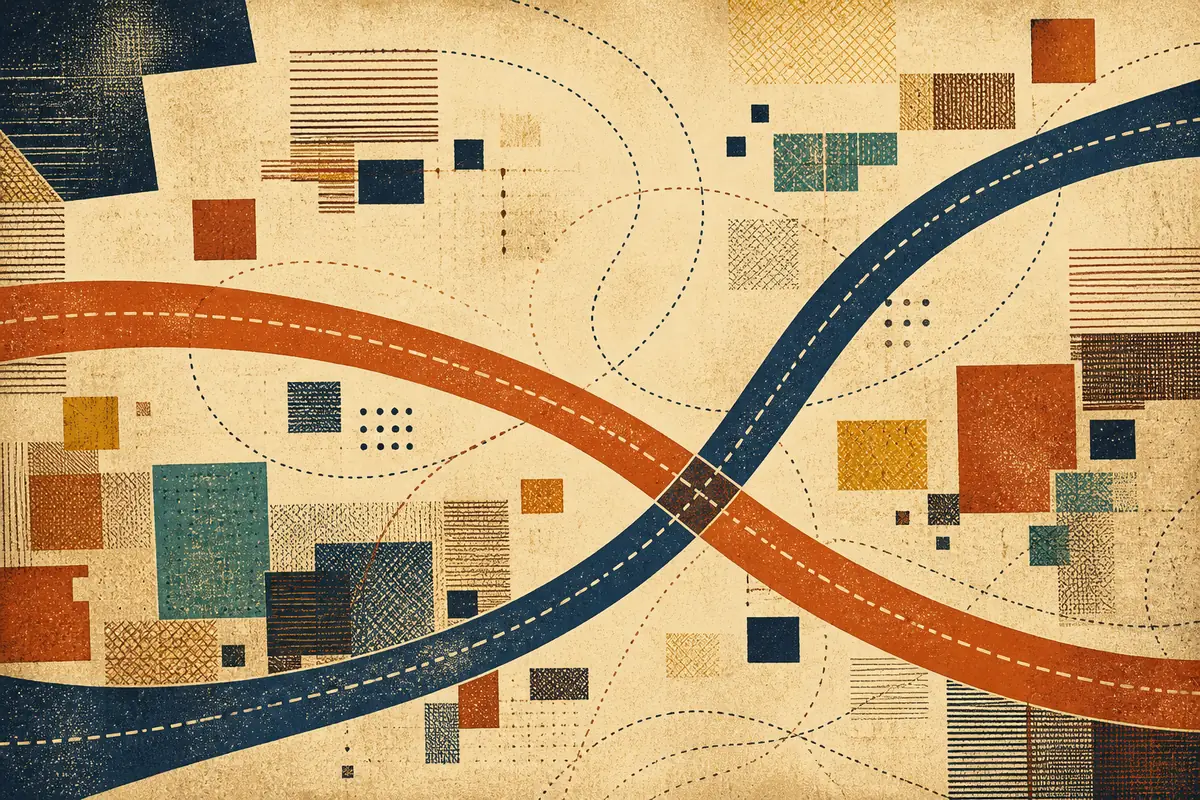 Abstract illustrated map composition for Apple Valley, United States