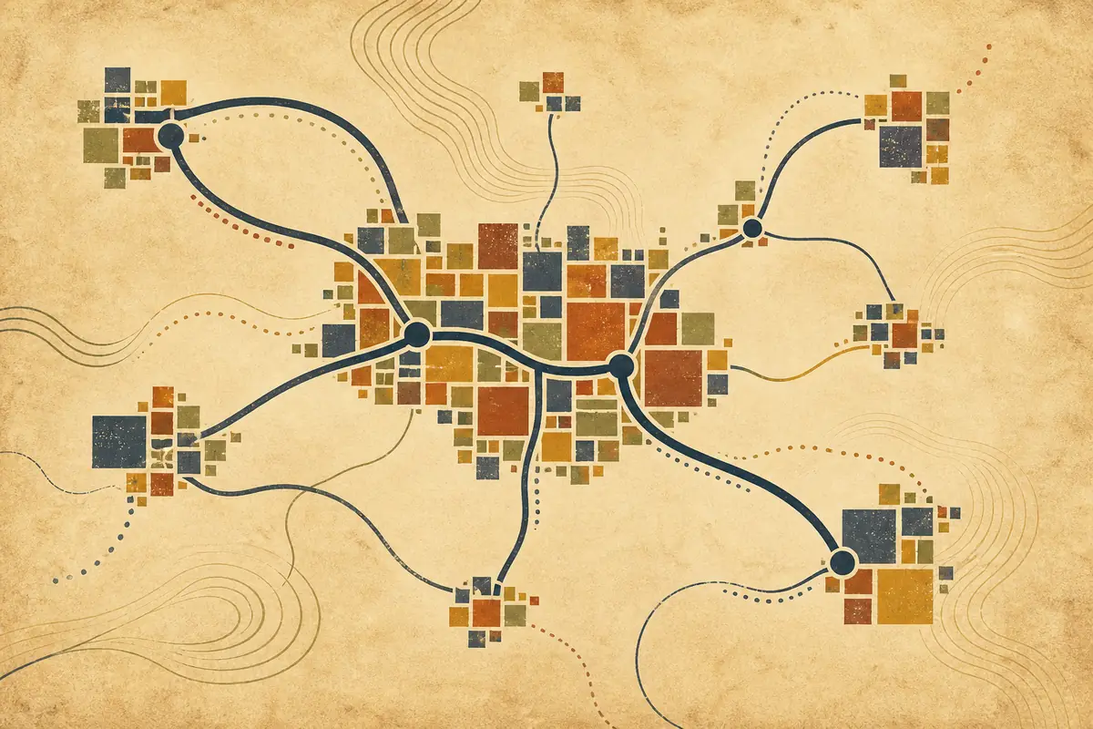 Abstract illustrated map composition for Appleton, United States