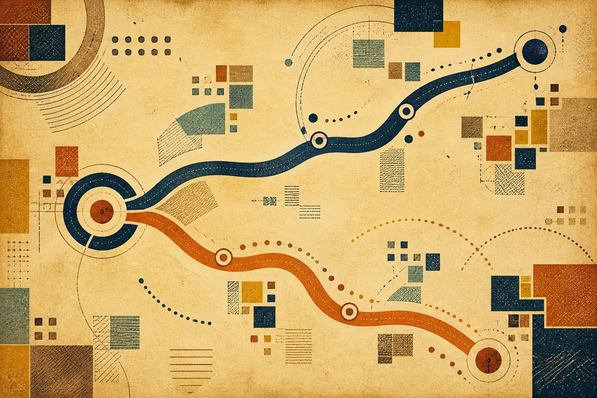 Abstract illustrated map composition for Ashburn, United States