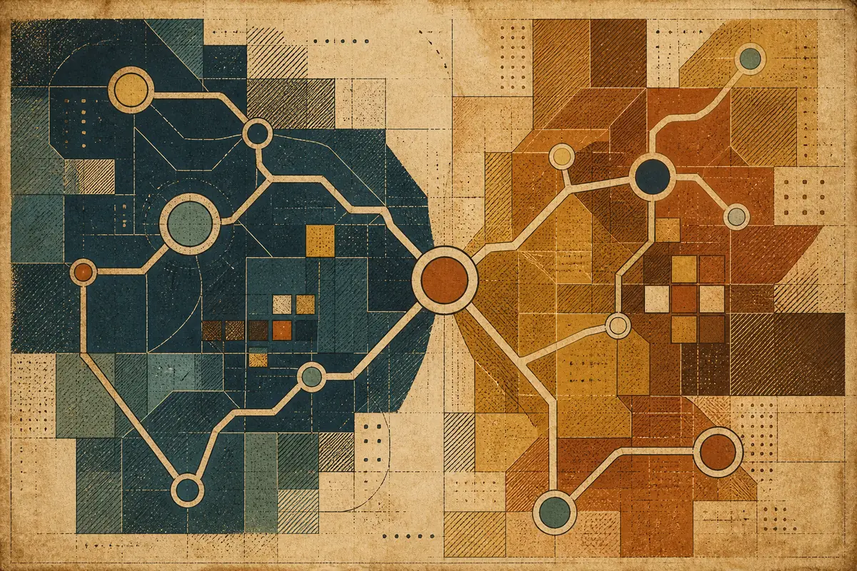 Abstract illustrated map composition for Athens, United States